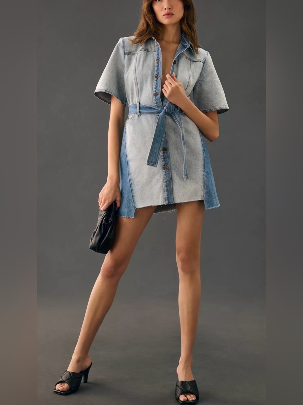 Anthropologie Significant Other Teddie Belted Denim Dress